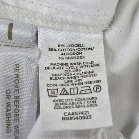 Womens Lou & Grey Loft White Drawstring Pants Lyocell Blend Stretch Size L - Picture 3 of 9